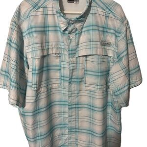 Habit Blue White Plaid Button Down Shirt